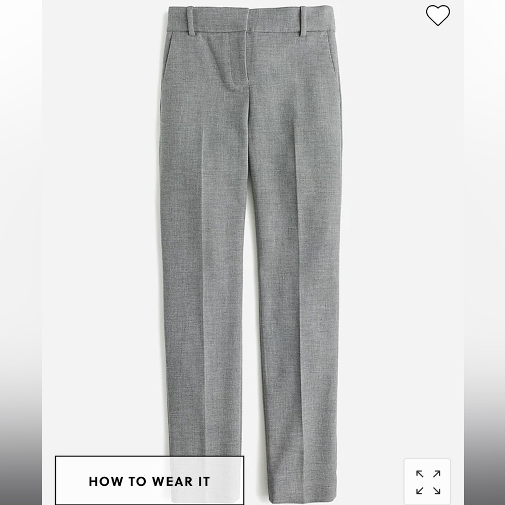 J. Crew Cameron slim cropped suit pants in four season stretch heather graphite